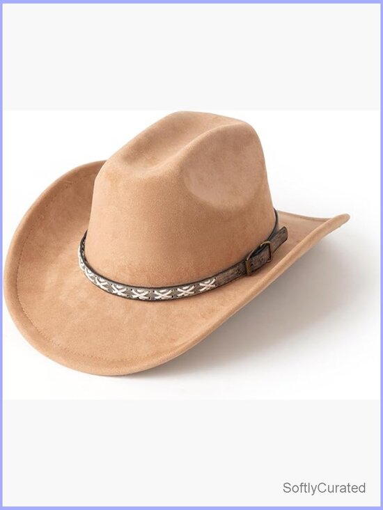 Western Cowboy Hat Wide Brim Adjustable Felt Style main image 4
